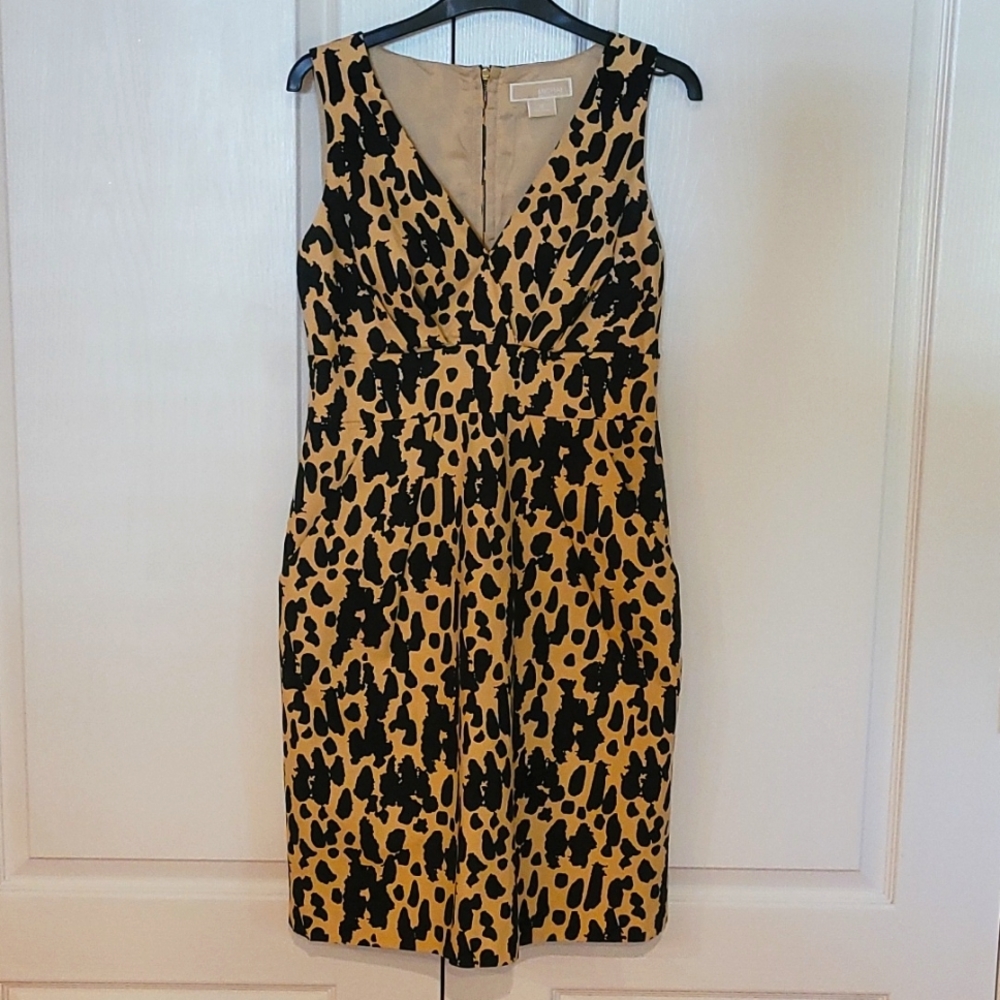 Michael Kors Leopard Print Sheath Dress